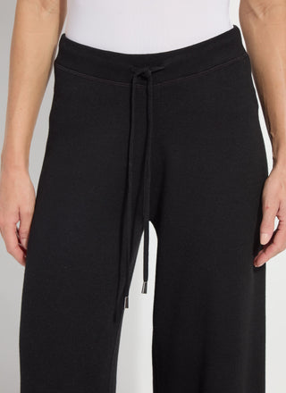 Odessa Reversible Knit Lounge Wide Leg Pant Black & Pearl Grey Melange
