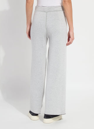 Odessa Reversible Knit Lounge Wide Leg Pant Black & Pearl Grey Melange