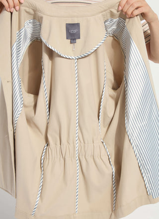 Dakota Cotton Cropped Trench Crisp Khaki