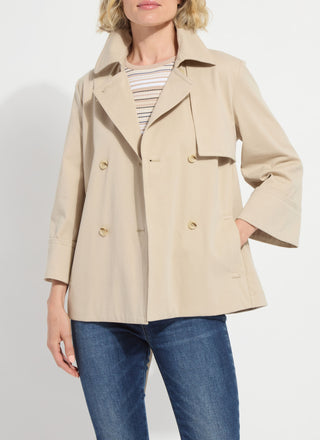 Dakota Cotton Cropped Trench Crisp Khaki