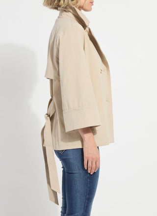 Dakota Cotton Cropped Trench Crisp Khaki