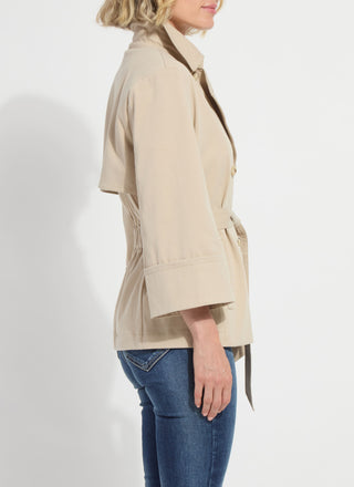 Dakota Cotton Cropped Trench Crisp Khaki