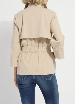 Dakota Cotton Cropped Trench Crisp Khaki