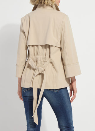 Dakota Cotton Cropped Trench Crisp Khaki
