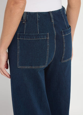 Nova Hi Waist Pintuck Denim Indigo