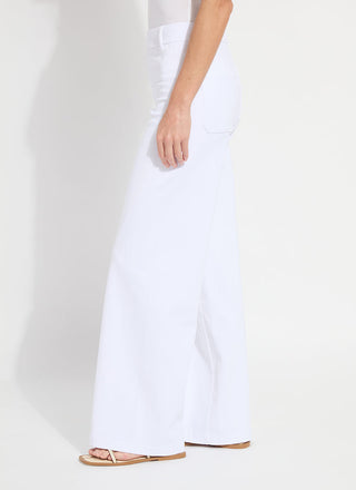 Erin Hi Waist White Embroidered Denim Pant