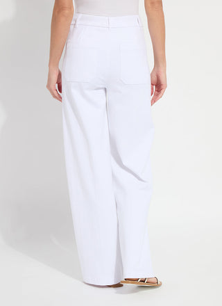 Erin Hi Waist White Embroidered Denim Pant