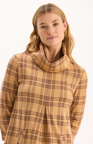 Kim Knit Dress Tawny Wheat Plaid