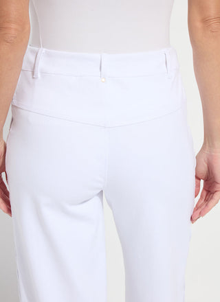 Willa Scallop Studded Crop Denim White