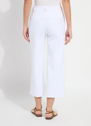 Willa Scallop Studded Crop Denim White