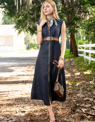 Lainey Denim Dress Dark Bayou Rinse Wash