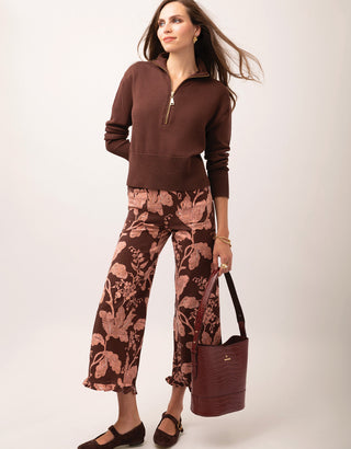 Emma Pull On Ruffle Pant Heritage Boho Floral