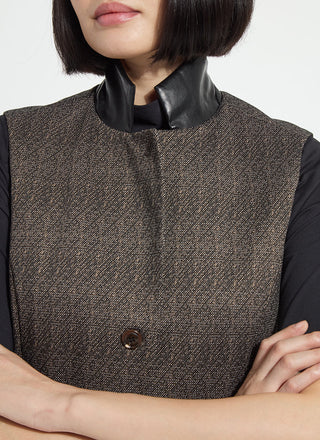 Frankie Sleeveless Blazer Speckled Salt & Pepper