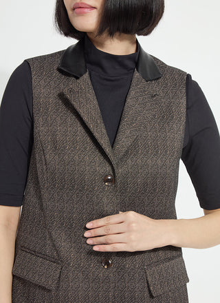 Frankie Sleeveless Blazer Speckled Salt & Pepper