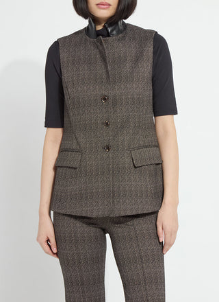 Frankie Sleeveless Blazer Speckled Salt & Pepper