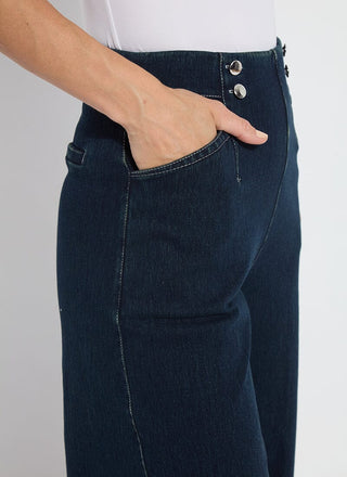 Dion Sailor Crop Palazzo Denim Indigo