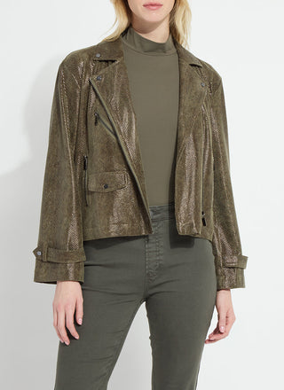 Emory Vegan Suede Motto Jacket Woodland Snake