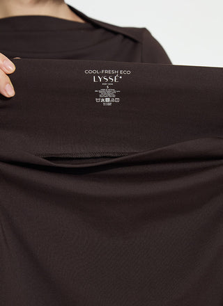 Electra Crossed Boat Neck Top Double Espresso