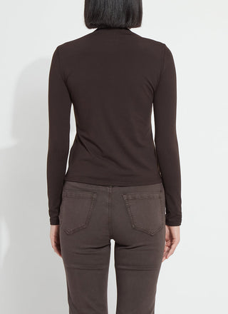 Electra Crossed Boat Neck Top Double Espresso