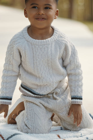 CozyChic Toddler Sporty Rib Cable Pullover