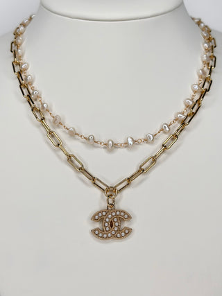 Chanel Layered Necklace Gold & Pearl