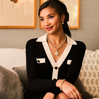 Berry Clover Double Sided Pendant MOP