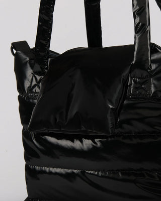 Capri Crossbody Tote Black Liquid Shine