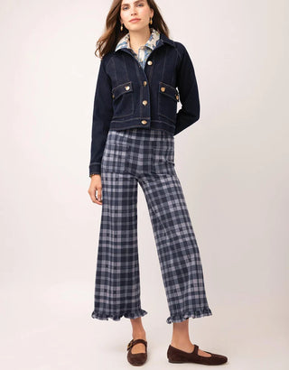 Emma Pull on Ruffle Pant Japonica Plaid