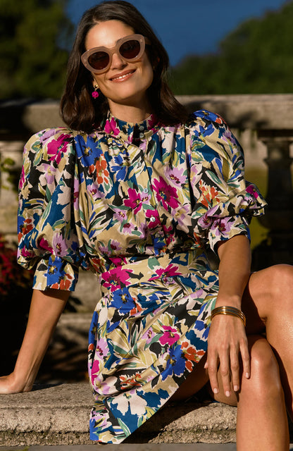 Lydia Watercolor Floral Dress