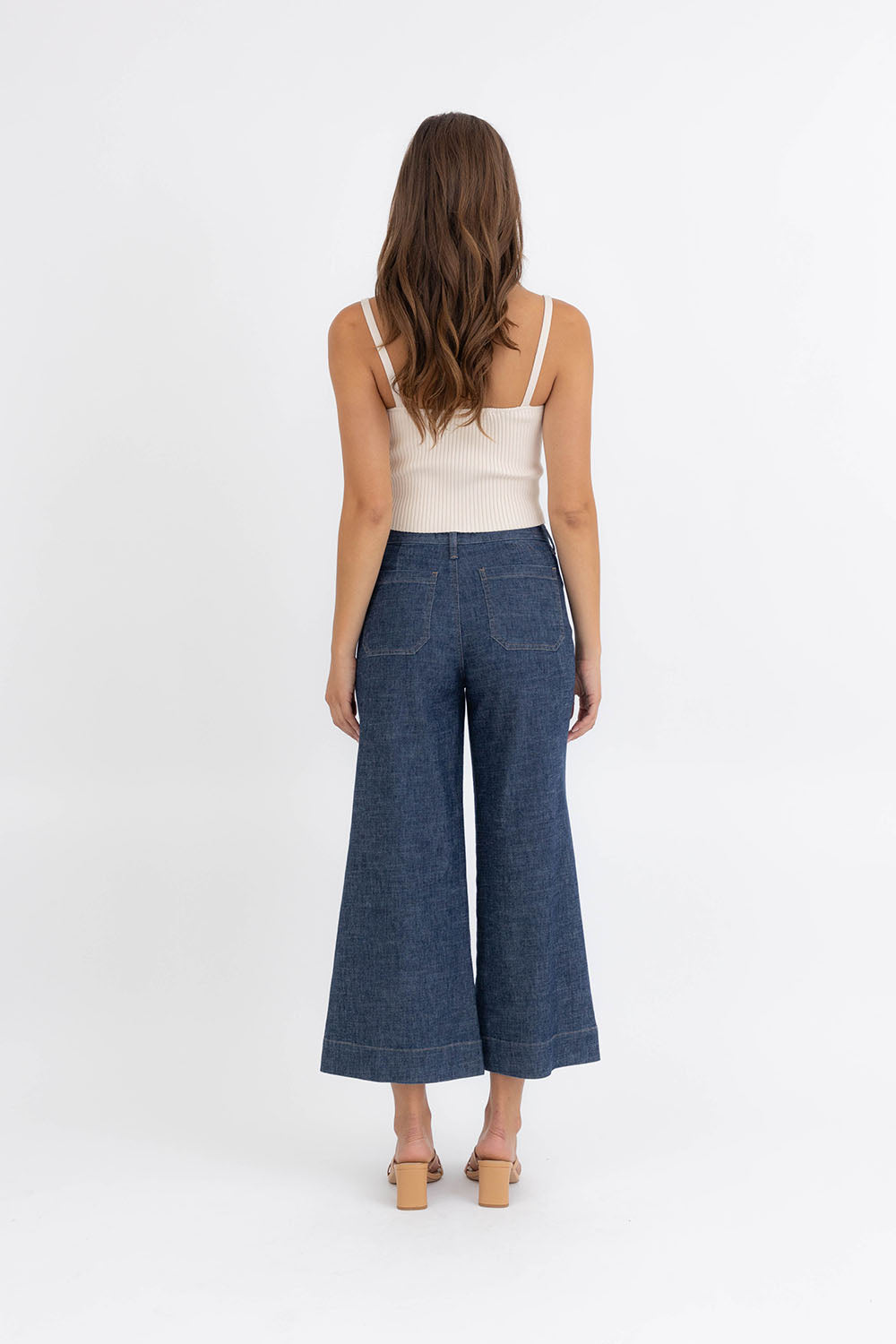 Sophie Wide Leg Cropped Pant Blinding Lights