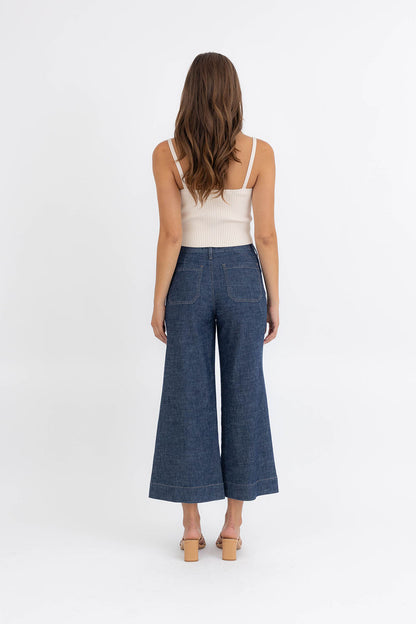 Sophie Wide Leg Cropped Pant Blinding Lights