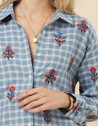 Aida Buttonfront Shirt Serpentine Embroidered Check