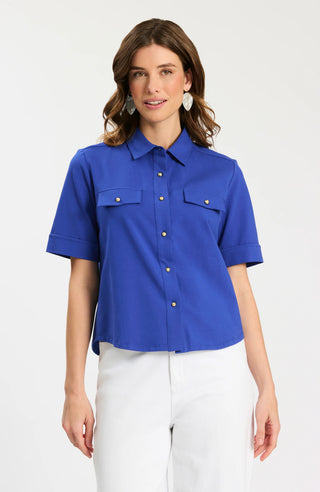 Gold Button Club Shirt Bluing