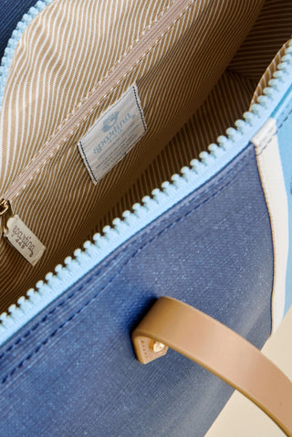 Armada Zip Travel Tote Navy Blue Stripe