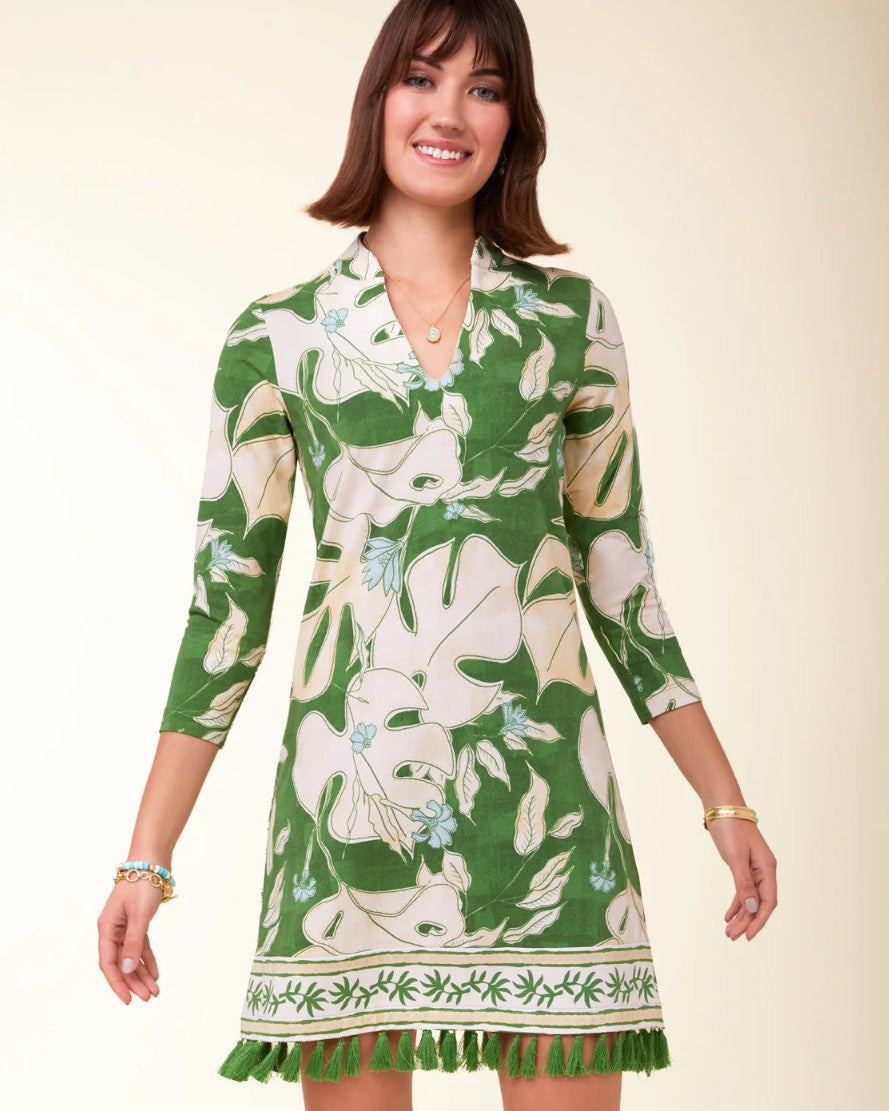 Kit Jersey Dress Ogeechee Tropical Leaf