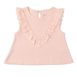 Organic Ruffle Top & Shorts Set Blush ￼