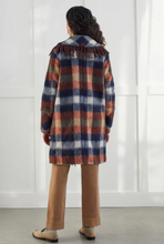 Load image into Gallery viewer, FRINGE TRIM PLAID COAT