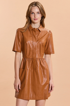 Load image into Gallery viewer, Vegan Leather Pecan Dress