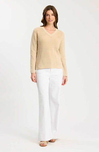 Mineral Wash V-Neck Sweater Hazelnut