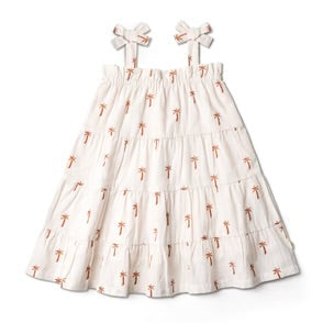 Organic Tiered Dress - Palm
