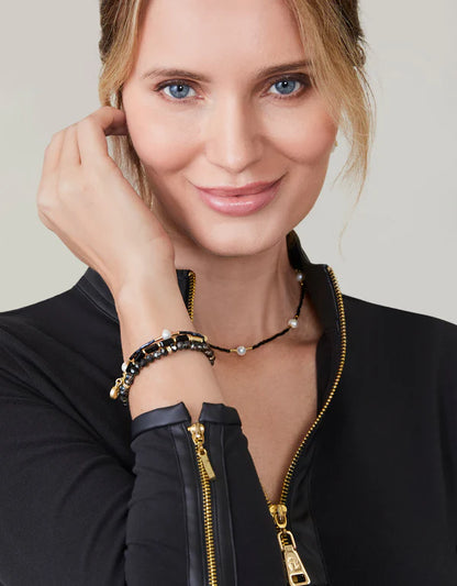 Spartina Sparkle Stretch Bracelet Stack Black