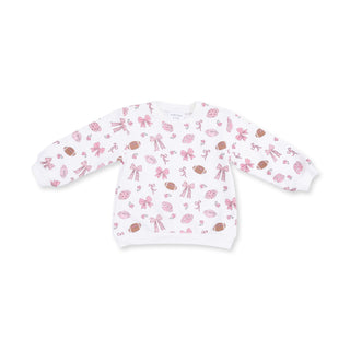 Footballs & Bows Oversized Sweatshirt + Baby Bell Bottoms