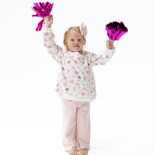 Footballs & Bows Oversized Sweatshirt + Baby Bell Bottoms