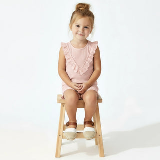 Organic Ruffle Top & Shorts Set Blush ￼
