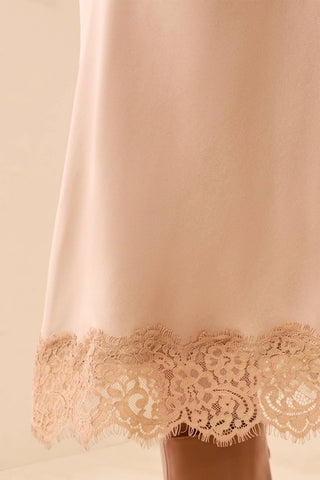 Satin Skirt With Lace Hem Pashmina