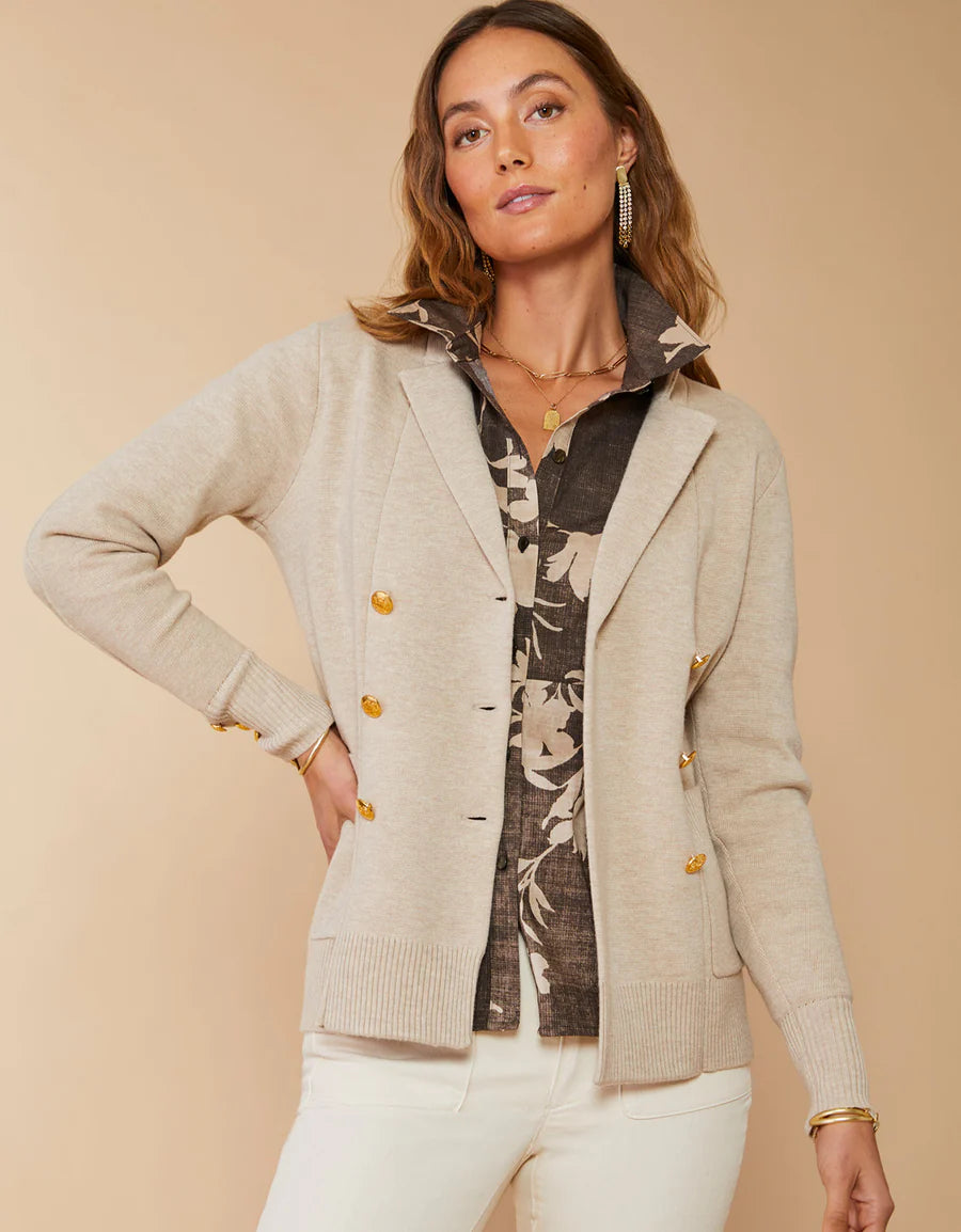 Cybil Sweater Blazer Oatmeal Heather