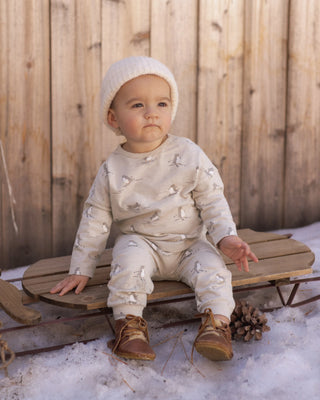 Long Sleeve Tee and Pant Set Skiing Penguins