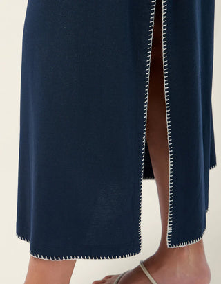 Harlow Midi Dress Slate Blue