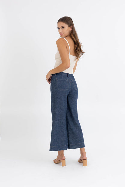 Sophie Wide Leg Cropped Pant Blinding Lights