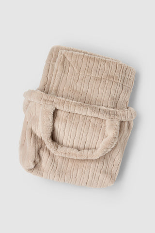 Dream Channel Faux Fur Blanket Bag Set Sandstone